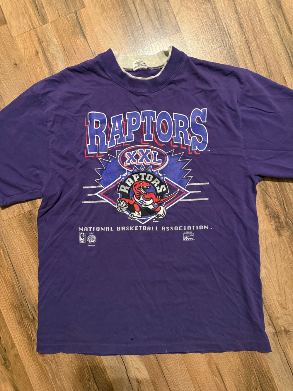 Vintage 1995 Toronto Raptors NBA T-shirt Waves tag